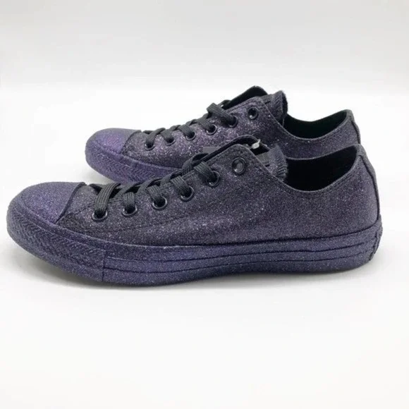 CONVERSE All Star Low Top Purple Glitter Sneakers - Picture 5 of 9